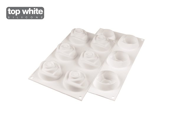 ROSA SILICONE MOULD N6 70H 55MM WHITE 1 UD